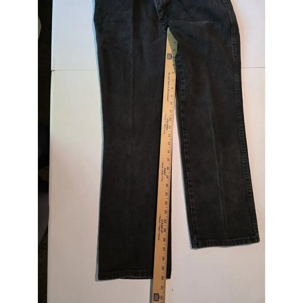 VTG Wrangler Jeans Mens 33x30 Black Straight Leg Denim 100% Cotton 5-Pocket